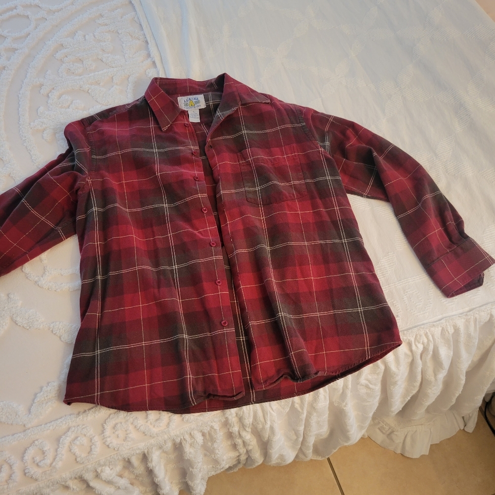 Plaid Mens Flannel Shirt Alaska 1959 Wilderness Gear Button Up XL